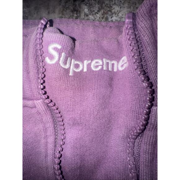 Supreme Washed Half Zip Pullover Mock Neck Sweatshirt Dusty Purple” Size XL HRA - Picture 4 of 7